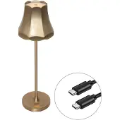 QAZQA Retro bordlampe gull oppladbar IP44 - Granny