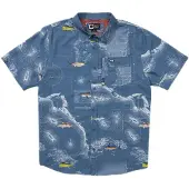Salty Crew Flagship Uv Button Up Skjorte blå