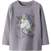 Name it Genser - NmfTulinea - Lavender Grå m. Trykk - - 2 år (92) - Genser