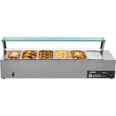Vevor Commercial Electric Food Warmer Benkeplate Buffet 6*5Qt med glassskjold