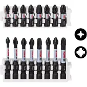 Bosch Impact Control-skrutrekkerbits, pakke med 8 deler, 1xPH1, 3xPH2, 1xPH3, 2xPZ2, 1xPZ3