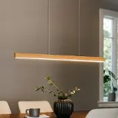 FISCHER&HONSEL GMBH LED-pendellampe Shine-Wood, lengde 105 cm, eik/nikkelfarget