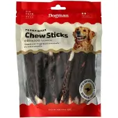 Dogman Strutseomviklede tyggepinner av råhud 12.5 cm (25-pakning)