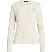 Ralph Lauren for woman. 200932223002 Beige button-up sweater (L), Casual, Cotton