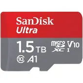 SanDisk Ultra - Flashminnekort (microSDXC til SD-adapter inkludert) - 1.5 TB - A1 / UHS Class 1 / Class10 - microSDXC UHS-I