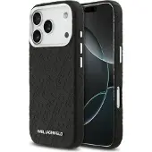 Karl Lagerfeld iPhone 17 Pro Grained Repeated Logo MagSafe-deksel - svart