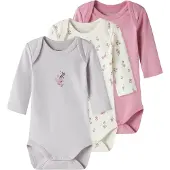 Name it Flower Langarmet Body 3 Enheter