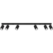 Sollux Downlight carbon, svart, lengde 117 cm, aluminium, 6 lyskilder.