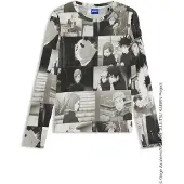 HUGO Diraluna 10273680 Blue Langarmet T-skjorte
