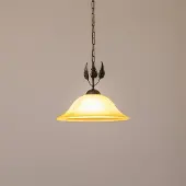 ONLI Mira hengelampe, krem/bronse, glass, Ø 40 cm, E27