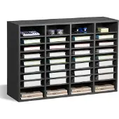 Vevor litteraturorganisator, 36 roms kontorpostkasse med justerbare hyller, postkassesorterer i tre, medium tetthet, fiberplate, kontor, hjemme, klasserom, oppbevaring for filer, dokumenter, papirer,