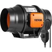 Vevor Inline-kanalvifte, 152,4 mm 323,7 CFM med variabel hastighetskontroller, stillegående AC-motorventilasjonsavtrekksvifte for kjøleforsterker, dyrketelt, hydroponikk