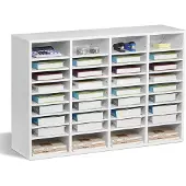 Vevor litteraturorganisator, 36 roms kontorpostkasse med justerbare hyller, postkassesorterer i tre, medium tetthet, fiberplate, kontor, hjemmeklasserom, oppbevaring for filer, dokumenter, papirer, hv