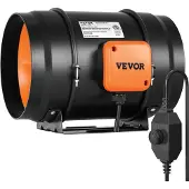 Vevor Inline-kanalvifte, 203,2 mm 506,2 CFM med variabel hastighetskontroller, stillegående AC-motorventilasjonsavtrekksvifte for kjøleforsterker, dyrketelt, hydroponikk