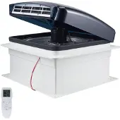 Vevor RV-ventilator, 14-tommers RV-takvifte 12V, kraftig 10-trinns reversibel vifte med fjernkontroll, innebygd regntrekk, elektrisk topplokk, 12-tommers vifteblad, passer til 14 x 14-tommers takåpnin