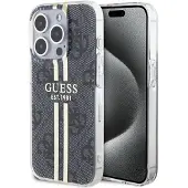 GUESS IML 4G Gold Stripe-etui for iPhone 15 Pro - svart