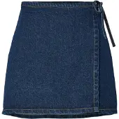 Pieces Pcflora Mw Omslag Denim Miniskjørt