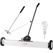 Vevor 36-tommers magnetisk feiemaskin med hjul, 23 kg kapasitet, med teleskopisk magnetisk oppsamlingsverktøy, justerbart håndtak, magnetisk oppsamlingsfeiemaskin for å plukke opp spiker og skruer, fo