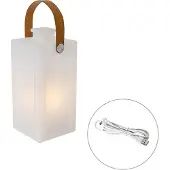 QAZQA Moderne bordlampe hvit flammeeffekt oppladbar IP44 - Stard