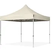 TOOLPORT 3x3 m aluminium, pop up partytelt, uten sidepaneler, creme