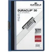 Durable DURACLIP 30 - Klipsfil - for A4 (210 x 297 mm) - kapasitet: 30 ark - mørkeblå med transparent frontdekke