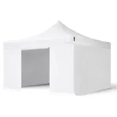 TOOLPORT 4x4 m aluminium, pop up partytelt, 4 sidepaneler, hvit