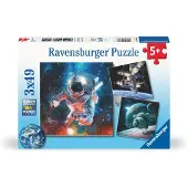 Ravensburger Puslespill - 3x49 Brikker - Space Eventyr - - OneSize - Puslespill