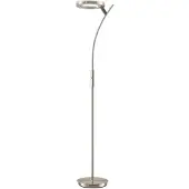 LINDBY LED-gulvlampe Darion, grå, metall, dimbar, 180 cm