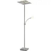 LUCANDE LED-gulvlampe Parthena, nikkel, metall, 180 cm