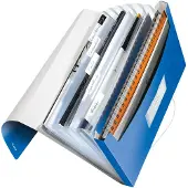 Leitz WOW - Dokumentmappe - kan utvides - 6 rom - 6 deler - for A4 (210 x 297 mm) - med fliker - metallic blå