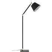 LUCANDE gulvlampe Marvaine, svart/gullfarget, justerbar
