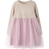 Name it Kjole - Rib/Tyl - NmfTaias - Dawn Rosa/Cloud Danser - - 3 år (98) - Kjole