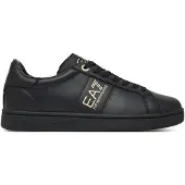 EA7 for man. 7X000332_AF10848 Classic Leather Sneakers black (42 2/3), Flat, Laces, Casual