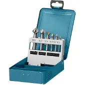 Makita - Borsett - senkebor - 6 deler - 6.3 mm, 12.4 mm, 16.5 mm, 8.3 mm, 10.4 mm, 20.5 mm - M5, M6, M8, M10, M4, M3 - 5 mm, 6 mm, 8 mm, 10 mm - cylindrical - lengde: 50 mm, 60 mm, 56 mm, 45 mm, 63 m