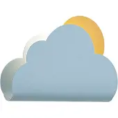 QAZQA Barnevegglampe blå sky med sol - Cloudy