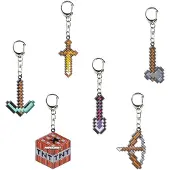 Minecraft Metal Pack Of Nøkkelring 6 Enheter