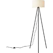 QAZQA Moderne gulvlampe med stativ, hvit med fløyelsskjerm - Luz
