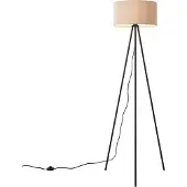 QAZQA Moderne gulvlampe med stativ, taupe med fløyelsskjerm - Luz