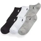 Ralph Lauren for man. 449950143001 Set of 6 pairs of ankle socks black, white, grey (OSFA), Homewear, Cotton