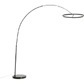 QAZQA Designbuegulvlampe svart inkl. LED 3-trinns dimbar - Anello