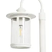 LINDBY veilampe Zayn, hvit, glass, høyde 109 cm, IP65