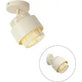 QAZQA Moderne beige spotlight med tau, roterbar og tiltbar - Kora