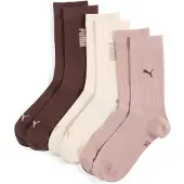 Puma Unisex Crew Socks (3-Pack), Women, Beige Combo, 35-38