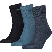 Puma Short Crew Socks Unisex (3-Pack), Clothing, Denim Blue, 47-49