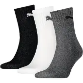 Puma Short Crew Socks Unisex (3-Pack), Clothing, Grey/White/Black, 47-49