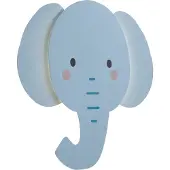 QAZQA Barnevegglampe blå inkl. LED 3-trinns dimbar - Ellie the Elephant