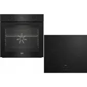 Beko BBSE 17300B komfyrsett, 4 funksjoner, 4 keramiske soner, rustfritt stål