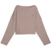 Puma CLOUDSPUN Rib Slouch Boxy Tee Women, Clothing, Sandstone, XS