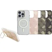 GUESS iPhone 16 Pro Galvanisert stativkameraramme MagSafe-etui med utskiftbare bakgrunner