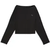 Puma CLOUDSPUN Rib Slouch Boxy Tee Women, Clothing, Black, XL
